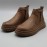 Men's Retro Solid Ankle Boots, Waterproof Wear-resistant Anti-skid Slip On Boots With Side Zipper Decor For Outdoor